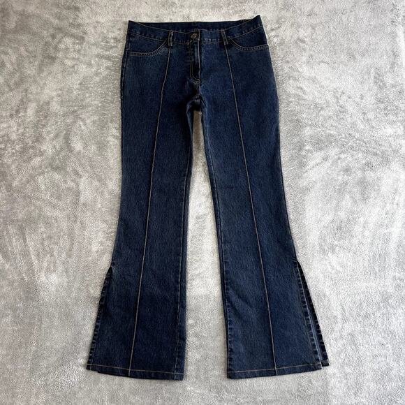 Vintage Forever 21 Jeans Dark Wash Flare Split Hem Women's M Made in USA - Picture 1 of 11